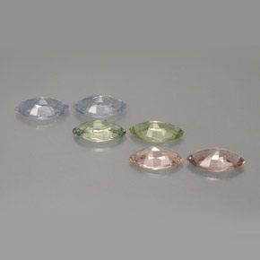 캐럿 천연 멀티컬러 사파이어 보석, 마퀴즈, 8×4.1 mm, VVS-VS