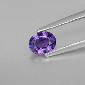 0.70캐럿 천연 블루 바이올렛 사파이어, 타원형 컷, 6×4.9 mm, VS