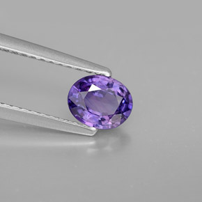 0.70캐럿 천연 블루 바이올렛 사파이어, 타원형 컷, 6×4.9 mm, VS