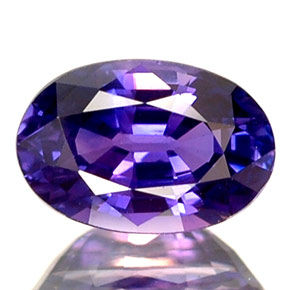 0.73캐럿 천연 바이올렛 블루 사파이어, 타원형 컷, 6.1×4.1 mm, VS