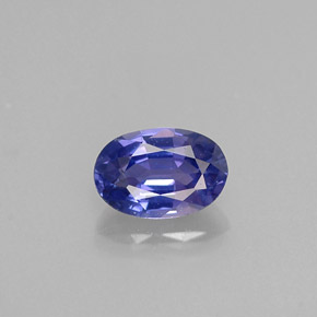 0.60캐럿 천연 블루 바이올렛 사파이어, 타원형 컷, 6×4.1 mm, VVS-VS