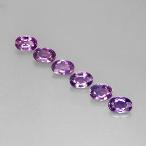 캐럿 천연 퍼플 사파이어 보석, 타원형 컷, 6×4.1 mm, VVS-VS