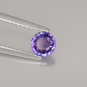 0.51캐럿 천연 바이올렛 사파이어, 라운드 컷, 4.80 mm, VVS-VS