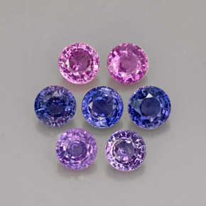 캐럿 천연 핑크빛 퍼플 사파이어 보석, 라운드 컷, 4.06 mm, VS