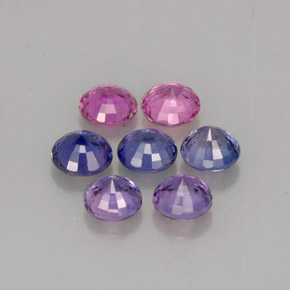 캐럿 천연 핑크빛 퍼플 사파이어 보석, 라운드 컷, 4.06 mm, VS