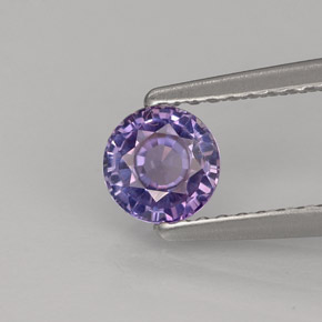 0.65캐럿 천연 블루 바이올렛 사파이어, 라운드 컷, 5.10 mm, VVS-VS