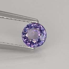 0.65캐럿 천연 블루 바이올렛 사파이어, 라운드 컷, 5.10 mm, VVS-VS