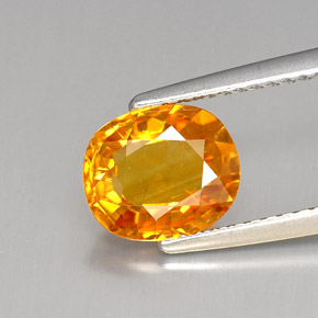 1.96캐럿 천연 골든 옐로우 사파이어, 타원형 컷, 8.3×7 mm, VS