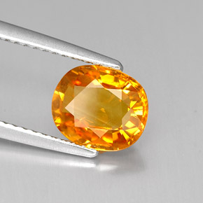 1.96캐럿 천연 골든 옐로우 사파이어, 타원형 컷, 8.3×7 mm, VS