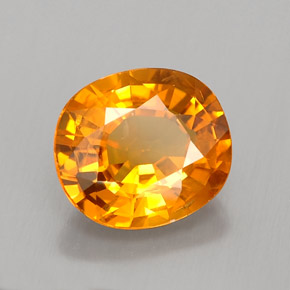 1.81캐럿 천연 옐로우 오렌지 사파이어, 타원형 컷, 7.7×6.8 mm, VS-SI
