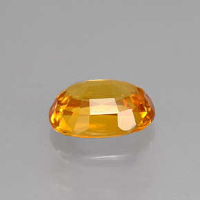 1.63캐럿 천연 골든 옐로우 사파이어, 타원형 컷, 7.8×5.8 mm, VVS-VS