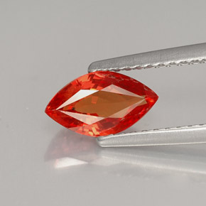 1.13캐럿 천연 붉은빛 오렌지 사파이어, 마퀴즈, 8.6×4.9 mm, VS
