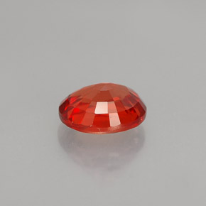 1.09캐럿 천연 붉은빛 오렌지 사파이어, 타원형 컷, 6.5×5.3 mm, VS
