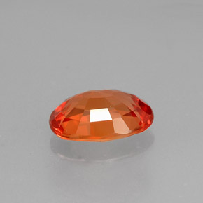 1.28캐럿 천연 붉은빛 오렌지 사파이어, 타원형 컷, 7.6×5.6 mm, VVS-VS