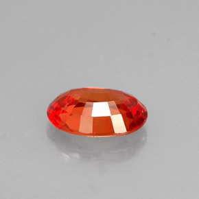 1.22캐럿 천연 붉은빛 오렌지 사파이어, 타원형 컷, 7.7×5.5 mm, VVS-VS