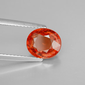 2.50캐럿 천연 레드 오렌지 사파이어, 타원형 컷, 8.6×7.4 mm, VVS-VS