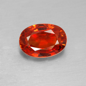 2.07캐럿 천연 레드 오렌지 사파이어, 타원형 컷, 8.4×6 mm, VVS-VS