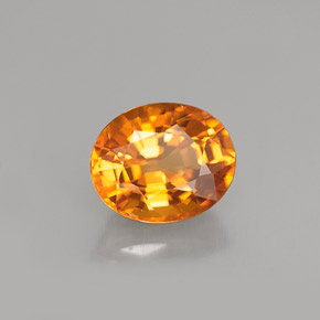 1.67캐럿 천연 골든 옐로우 사파이어, 타원형 컷, 7.5×6.2 mm, VS-SI