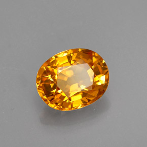 1.41캐럿 천연 골든 옐로우 사파이어, 타원형 컷, 7.2×5.7 mm, VVS-VS