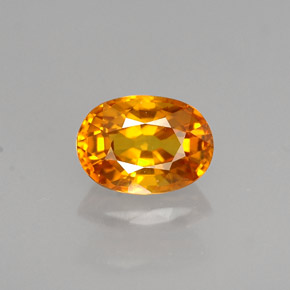 1.52캐럿 천연 골든 옐로우 사파이어, 타원형 컷, 7.6×5.5 mm, VVS-VS