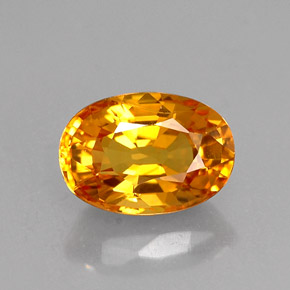 1.33캐럿 천연 골든 옐로우 사파이어, 타원형 컷, 7.5×5.2 mm, VVS-VS