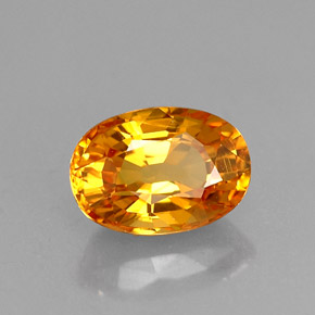 1.33캐럿 천연 골든 옐로우 사파이어, 타원형 컷, 7.5×5.2 mm, VVS-VS