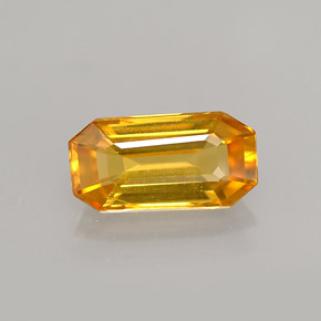 1.23캐럿 천연 골든 옐로우 사파이어, 에메랄드 컷, 8.4×4.4 mm, VVS-VS