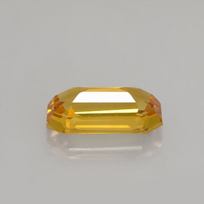 1.23캐럿 천연 골든 옐로우 사파이어, 에메랄드 컷, 8.4×4.4 mm, VVS-VS