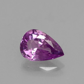 0.54캐럿 천연 핑크빛 퍼플 사파이어, 배 모양, 6.1×4.2 mm, VVS