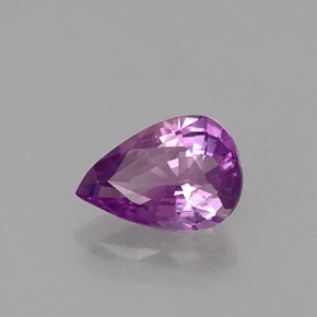 0.54캐럿 천연 핑크빛 퍼플 사파이어, 배 모양, 6.1×4.2 mm, VVS