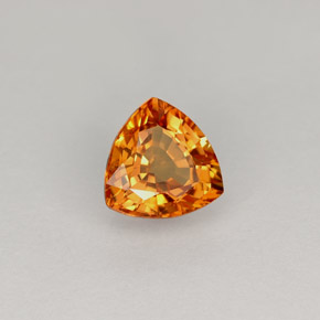 1.11캐럿 천연 옐로우 오렌지 사파이어, 트릴리언, 6.3×6.2 mm, VS