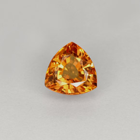 1.11캐럿 천연 옐로우 오렌지 사파이어, 트릴리언, 6.3×6.2 mm, VS