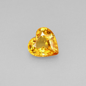 0.97캐럿 천연 골든 옐로우 사파이어, 하트 모양, 6.2×6.1 mm, VS