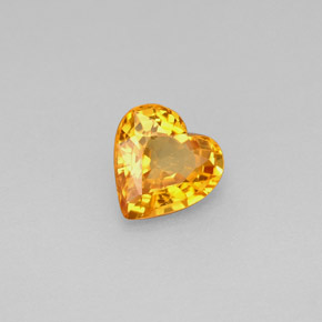 0.97캐럿 천연 골든 옐로우 사파이어, 하트 모양, 6.2×6.1 mm, VS