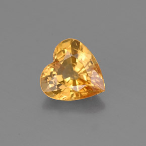 0.89캐럿 천연 골든 옐로우 사파이어, 하트 모양, 6×5.9 mm, VS
