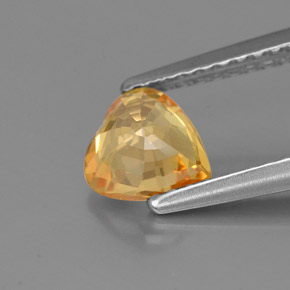0.89캐럿 천연 골든 옐로우 사파이어, 하트 모양, 6×5.9 mm, VS