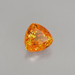 1.11캐럿 천연 골든 오렌지 사파이어, 트릴리언, 6.2×6.2 mm, VS