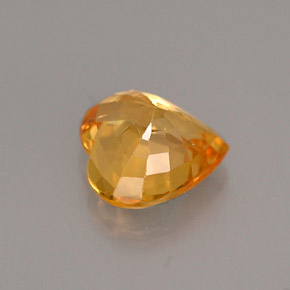 1.03캐럿 천연 골든 옐로우 사파이어, 하트 모양, 6.2×6.2 mm, VS