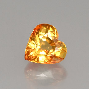 1.04캐럿 천연 골든 옐로우 사파이어, 하트 모양, 6.1×6 mm, VS