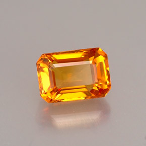 0.97캐럿 천연 골든 옐로우 사파이어, 에메랄드 컷, 6.1×4.3 mm, VVS