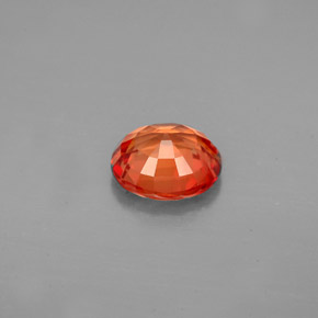 1.54캐럿 천연 레드 오렌지 사파이어, 타원형 컷, 7.3×6.3 mm, VVS