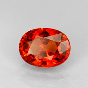 1.17캐럿 천연 붉은빛 오렌지 사파이어, 타원형 컷, 7×5.3 mm, VVS-VS