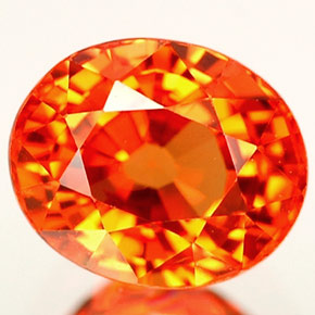 1.11캐럿 천연 만다린 오렌지 사파이어, 타원형 컷, 6.2×5.1 mm, VS