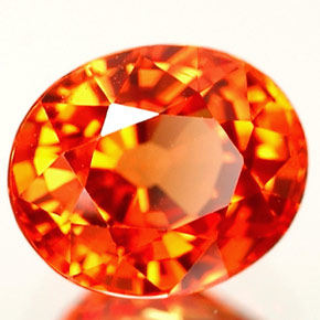 1.11캐럿 천연 만다린 오렌지 사파이어, 타원형 컷, 6.2×5.1 mm, VS