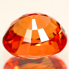 1.11캐럿 천연 만다린 오렌지 사파이어, 타원형 컷, 6.2×5.1 mm, VS