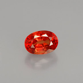 1.09캐럿 천연 레드 오렌지 사파이어, 타원형 컷, 6.7×4.7 mm, VS