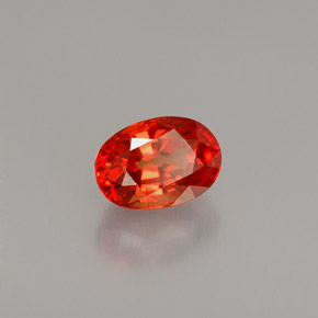 1.09캐럿 천연 레드 오렌지 사파이어, 타원형 컷, 6.7×4.7 mm, VS