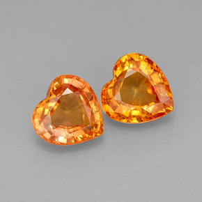 캐럿 천연 만다린 오렌지 사파이어 보석, 하트 모양, 6.2×6.1 mm, VS-SI