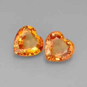 캐럿 천연 만다린 오렌지 사파이어 보석, 하트 모양, 6.2×6.1 mm, VS-SI