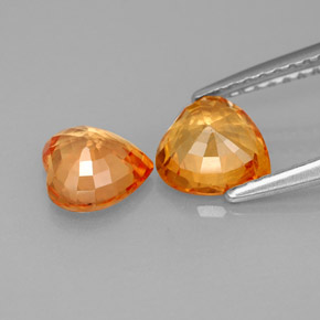 캐럿 천연 만다린 오렌지 사파이어 보석, 하트 모양, 6.2×6.1 mm, VS-SI